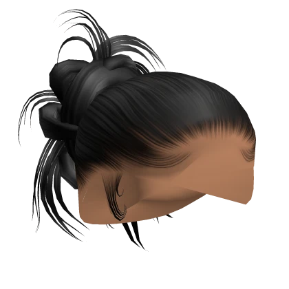 ☆ | Black Slick Back Spiky Bun