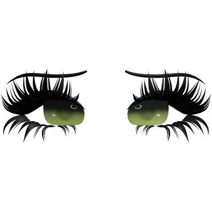 ♡ girly anime lashes v2 (green)
