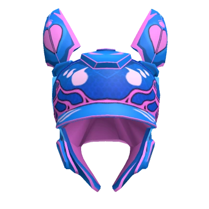 Cyber Bunny 🐰 Helmet Blue & Pink