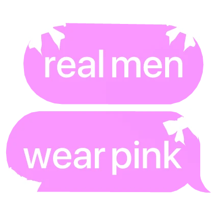 real men wear cute pink clothing text