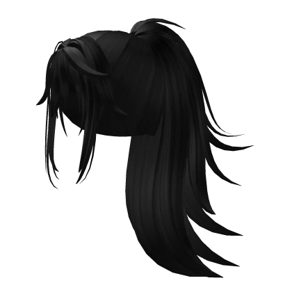 Cool Flowy Anime Samurai Ponytail (Black)
