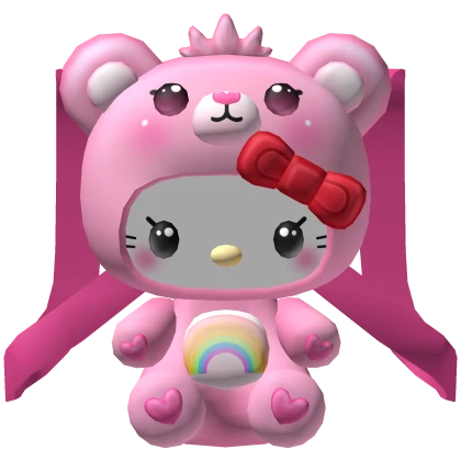 ꒰ cute pink rainbow kitty bear backpack 1.0 ♡꒱
