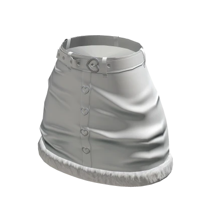 Fur Trim Skirt - White