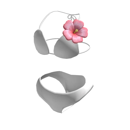 White Bikini w/ Hibiscus