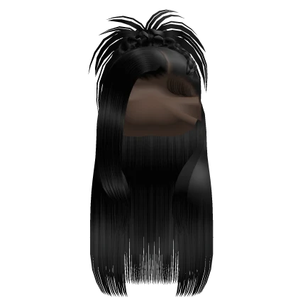 𝒫 | Spiky Braided Half Up Half Down in Black
