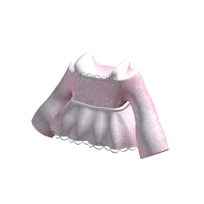 Ruffled Laced Dress With Sleeves In Pink