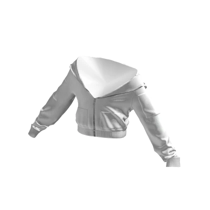 White Cropped Zipped Hoodie