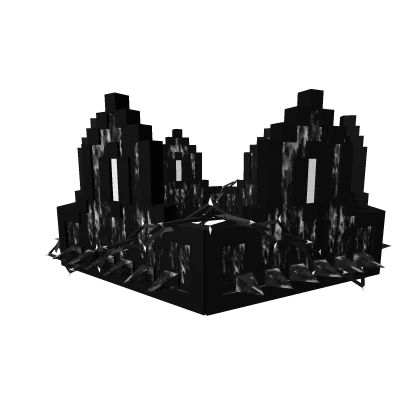 Black Splatter Grunge Thorned Chained 8-Bit Crown