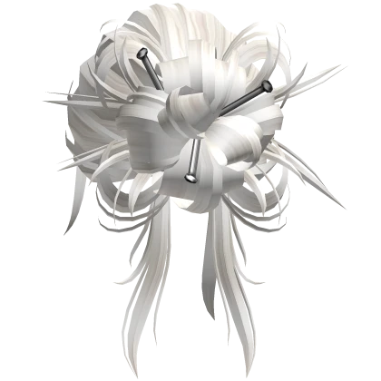 White Messy Hair Bun Pulled Back