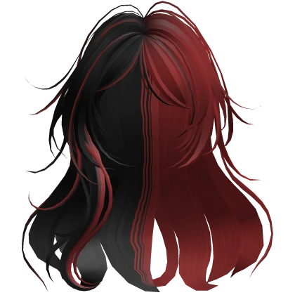 Black & Red Wavy Anime Hair
