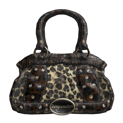 2000s Y2K Cheetah Designer Leopard Print Bag Gold