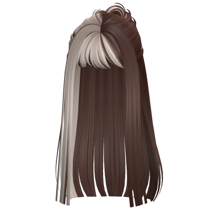 brown to platinum split ombre wispy half down bun