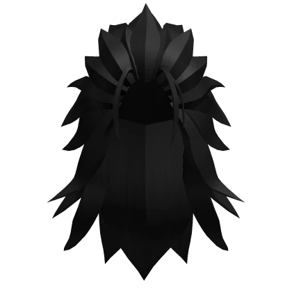 Long Messy Samurai Hair - Black