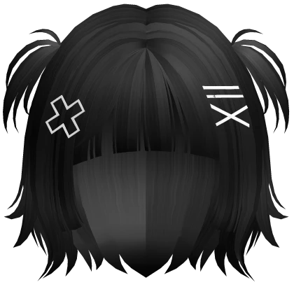 short hime bob with mini pigtails (black)