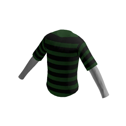 Classic Layered Shirt with Green and Black Stripes