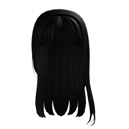 hime black long anime hair