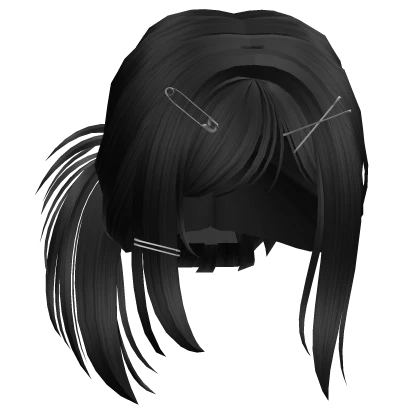 Punk Spiky Grunge Side Bun (Black)