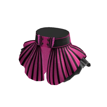 Pink & Black Stripes Ruffled Party Skirt