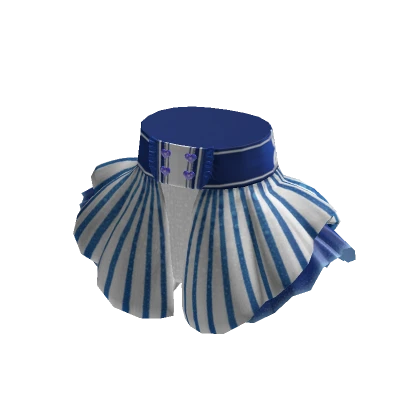 White & Blue Stripes Ruffled Party Skirt