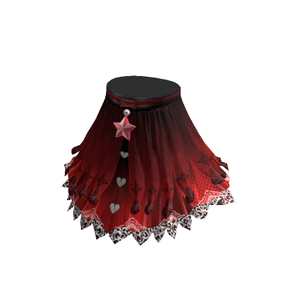 Frilly Layered Skirt Red & Black