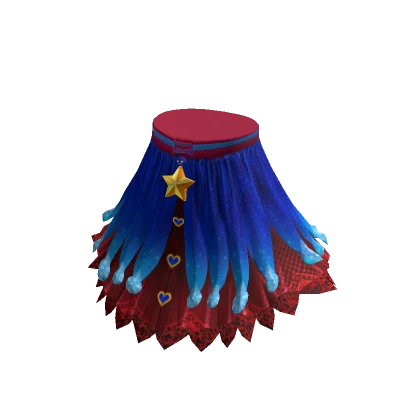 Frilly Layered Skirt Blue & Red