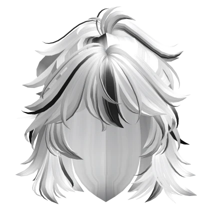 Two-Tone Anime Wolfcut Ponytail (White & Black)