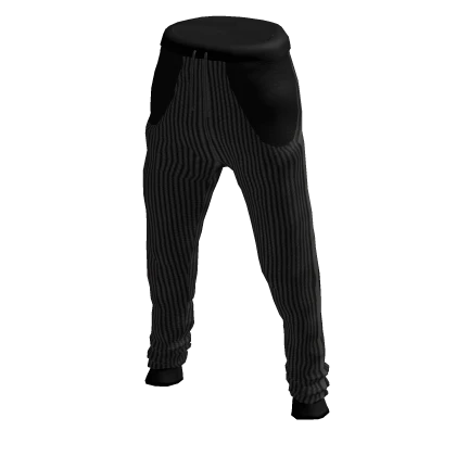 Casual Joggers Black & Grey Pinstripe 