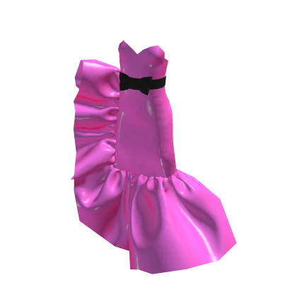 Glossy Pink Retro Prom Dress