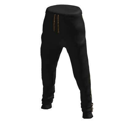 Casual Joggers Black w/ Gold Stripe