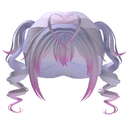  kawaii short heart ahoge pigtails in purple ♡