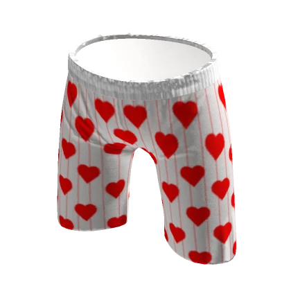 Pinstripe Hearts White Shorts