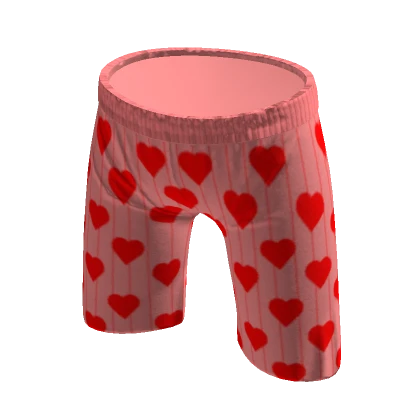 Pinstripe Hearts Red Shorts