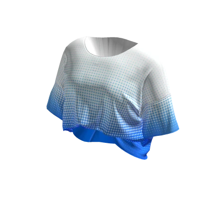 ☆ oversized tucked-in blue gradient dot shirt