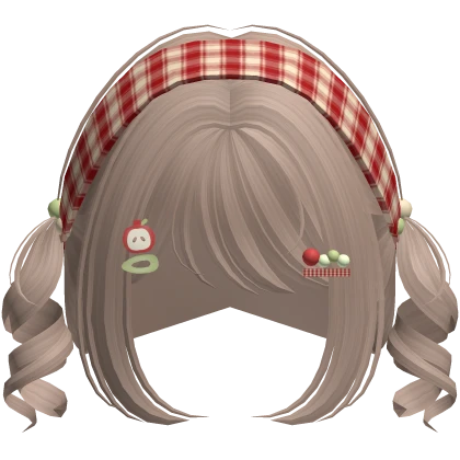 Igari Mori Kei Apple Bandana Pigtails (Ash Brown)