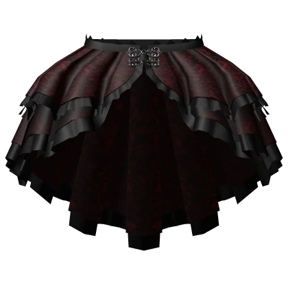 gothic layered lace long skirt 3.0 red & black
