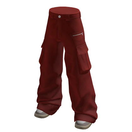 Cargo Pants Red Urban Baggy Cargos Canvas Punk Y2K