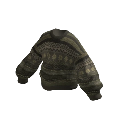 Oversized Knitted Granpa Sweater Green