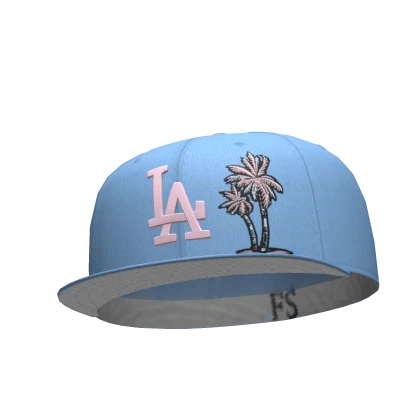 Light Blue LA Palm Tilted Fitted Cap