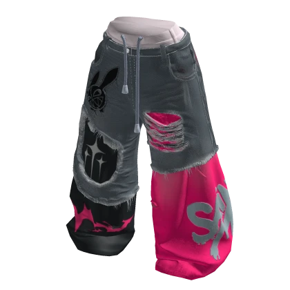 Pink Double Waistband Jeans