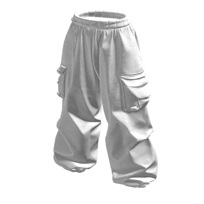 Baggy Cargo Pants (White)