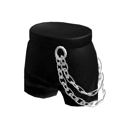 Black Shorts with White Chains