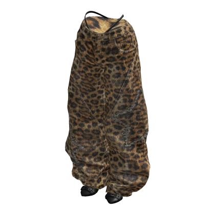 BB Cheetah Y2K Baggy Star Denim Jeans