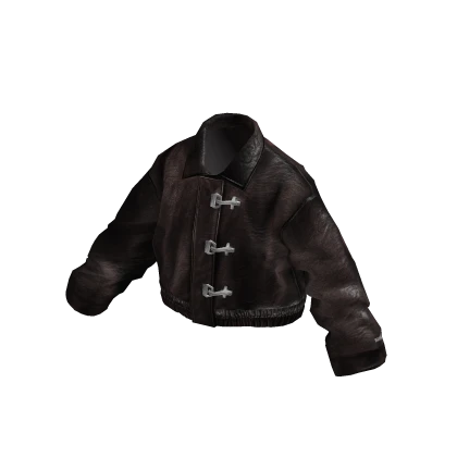 MARCHÉE - Brown Fireman Clasp Leather Jacket