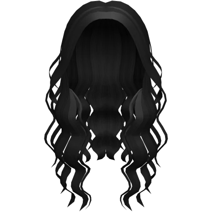 Black Long Curly Wavy Middle Part Mermaid Hair