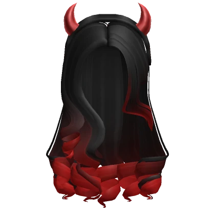 Baddie Curly Hair with Devil Horns ( Black to Red)