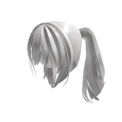 Messy Twintails Hair silver metallic