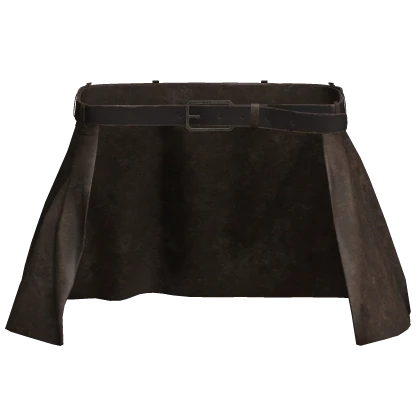 Waist Brown Leather Coat w/ a Belt [1.0]