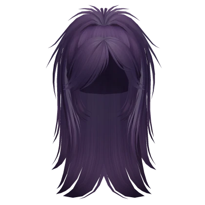 messy half-up grunge ponytail (dark purple)