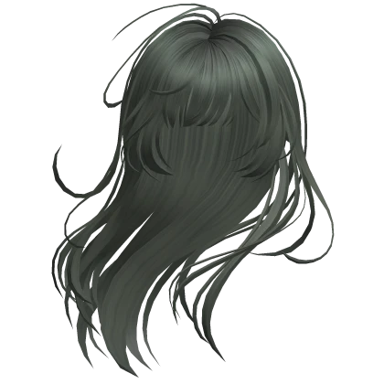 Green Wind-Blown Long Anime Hair