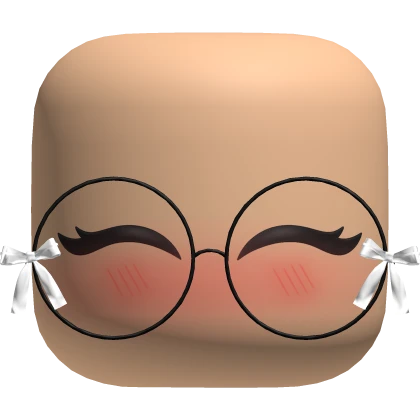 Blush Face with Round Glasses and Bows